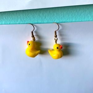 The cutest duck earrings with the duck being about the size of a dime or penny:)
